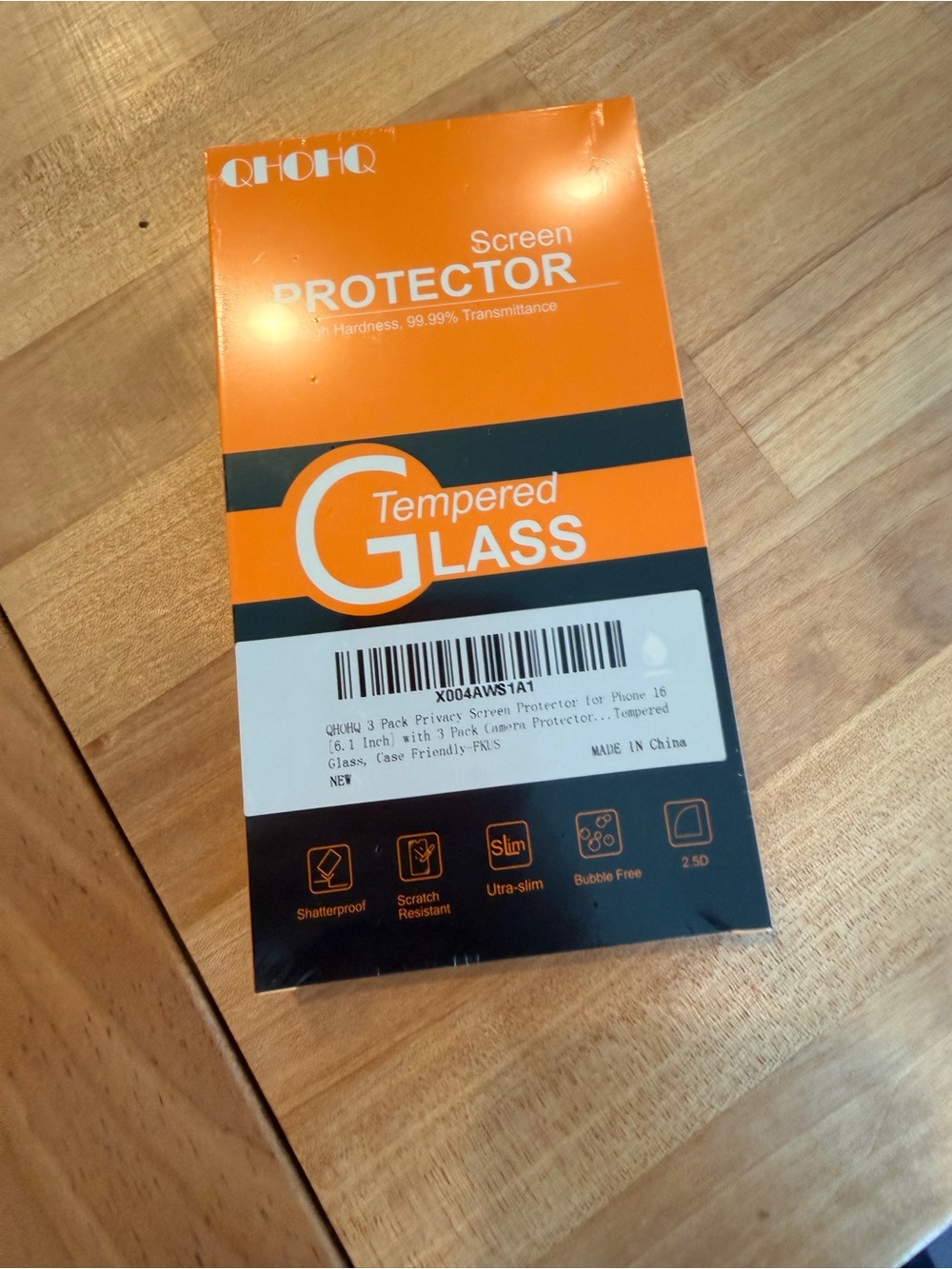 Tempered Glass Screen Protector - Orange Packaging